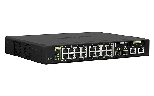 QNAP QSW-M2116P-2T2S-US 20-Port 10GbE PoE++ and 2.5GbE PoE+ Managed Network Switch