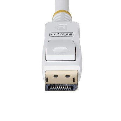 StarTech.com 6ft (1.8m) White VESA Certified DisplayPort 1.2 Cable, 4K 60Hz, 21.6Gbps, Latching DP Connectors, DP 1.2 Cable