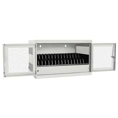 Tripp Lite 16-Port AC Charging Storage Station Cabinet for Chromebook and Laptop, 17-Inch Depth, Wall Mount and Cart Option, White (CSC16ACW)