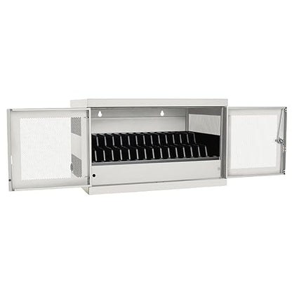 Tripp Lite 16-Port AC Charging Storage Station Cabinet for Chromebook and Laptop, 17-Inch Depth, Wall Mount and Cart Option, White (CSC16ACW)