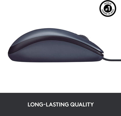 Logitech M100R Wired Usb Mouse Dark Black