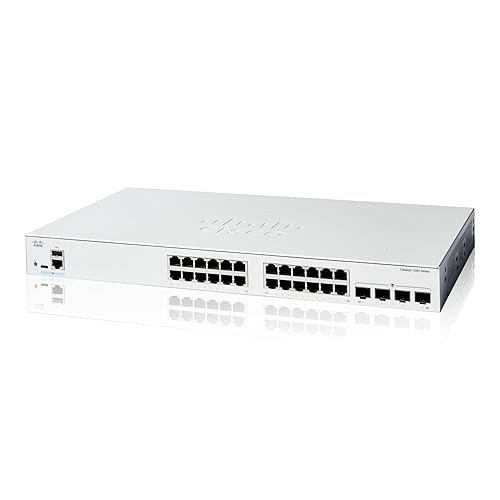 Cisco Catalyst C1200-24T-4G Ethernet Switch - 24 Ports - Manageable - 10 Gigabit Ethernet - 10/100/1000Base-T, 10GBase-X - 3 Layer Supported - Modular - 4 SFP Slots - 25.63 W Power Consumption - Optical Fiber, Twisted Pair - 1U High - Rack-mountable