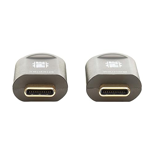 Tripp Lite USB-C Fiber 4K @ 60Hz Video Cable, USB 3.2 Active Optical Cable, Male to Male, Black, Plenum-Rated for in Wall & Ceiling Installations, 49 Feet / 15 Meters, 3-Year Warranty (U420F-15M-V)