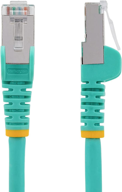 StarTech.com 7ft CAT6a Ethernet Cable - Low Smoke Zero Halogen (LSZH) - 10 Gigabit 500MHz 100W PoE RJ45 S/FTP Aqua Network Patch Cord Snagless w/Strain Relief (NLAQ-7F-CAT6A-PATCH)