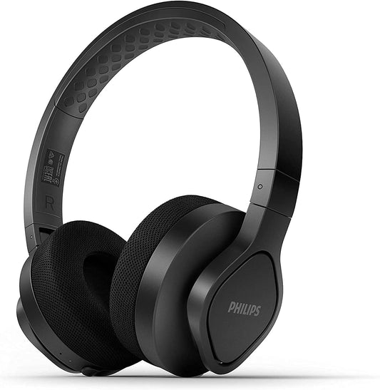 Philips Audio Wireless Sports Headphones Washable Ear-Cup Cushions Lightweight and Rugged IP55 dust/Water Protection (TAA4216BK) Black, One Size fits All