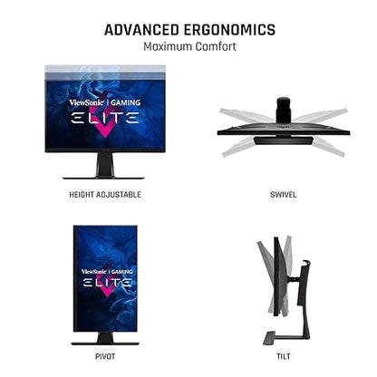 ViewSonic Elite XG321UG 32 Inch 4K IPS 144Hz Gaming Monitor with G-Sync, Mini LED, Nvidia Reflex, HDR1400, Advanced Ergonomics, HDMI and DP for Esports , Black 32-Inch 144Hz 4K G-Sync Monitor