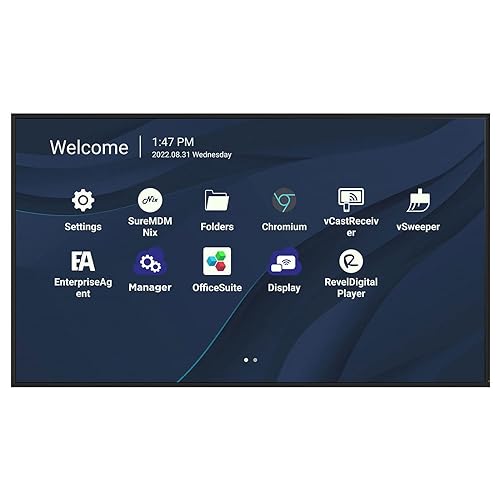 ViewSonic CDE6530 65 4K UHD Wireless Presentation Display 24/7 Commercial Display with Portrait Landscape, HDMI, USB, USB C, WiFi/BT Slot, RJ45 and RS232