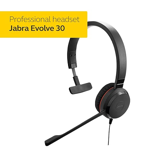 Jabra Evolve 30 II Mono UC - Professional Unified Communicaton Headset, Black, Mono Speaker Mono UC Optimized Headset