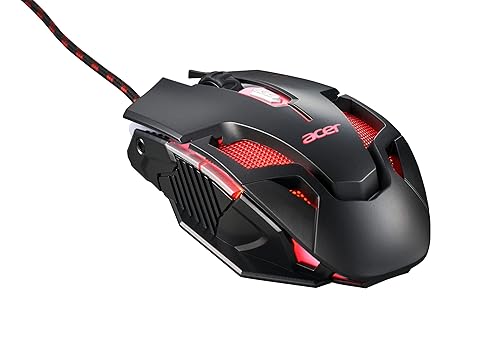 Acer Nitro Gaming Mouse III: 6D Optical Gaming Mouse with High 125MHz Polling Rate | 7 Colorful Breathing Lights with LED Logo and Pattern | 6 Optional DPI Shifts (800-7200) | 6 Buttons