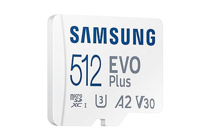 SAMSUNG EVO Plus w/SD Adaptor 512GB Micro SDXC, Up-to 130MB/s, Expanded Storage for Gaming Devices, Android Tablets and Smart Phones, Memory Card, MB-MC512KA/CA (Canada Version)