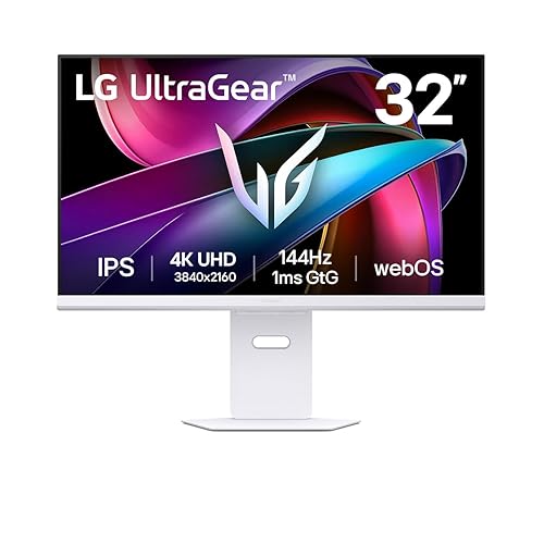 LG 32G810SA-W 32-inch Ultragear 4K UHD (3840 x 2160) IPS Gaming Monitor, 144Hz, 1ms, NVIDIA G-Sync Compatible, AMD FreeSync Premium, VESA DisplayHDR 400, HDMI, DisplayPort, USB Type-C, White 32G810SA-W