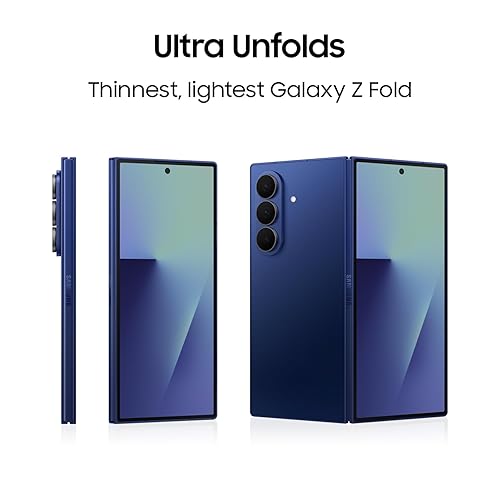 Samsung Galaxy Z Fold7, 512GB, Blue Shadow (CAD Version & Warranty) - AI Smartphone, Snapdragon 8 Elite, 200MP, Foldable Dynamic AMOLED Display, Mult-Tasking w/Galaxy AI Blue Shadow 512GB Samsung Galaxy FOLD 7 Phone Only