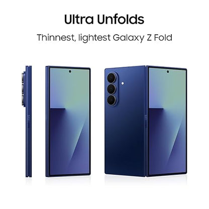 Samsung Galaxy Z Fold7, 512GB, Blue Shadow (CAD Version & Warranty) - AI Smartphone, Snapdragon 8 Elite, 200MP, Foldable Dynamic AMOLED Display, Mult-Tasking w/Galaxy AI Blue Shadow 512GB Samsung Galaxy FOLD 7 Phone Only