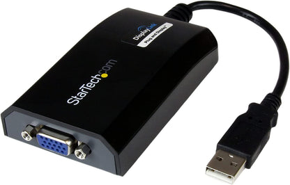 StarTech.com USB to VGA Adapter - 1920x1200 - External Video &amp; Graphics Card - Dual Monitor - Supports Mac &amp; Windows and Mirror &amp; Extend Mode (USB2VGAPRO2),Black USB 2.0 to VGA (DL Certified)