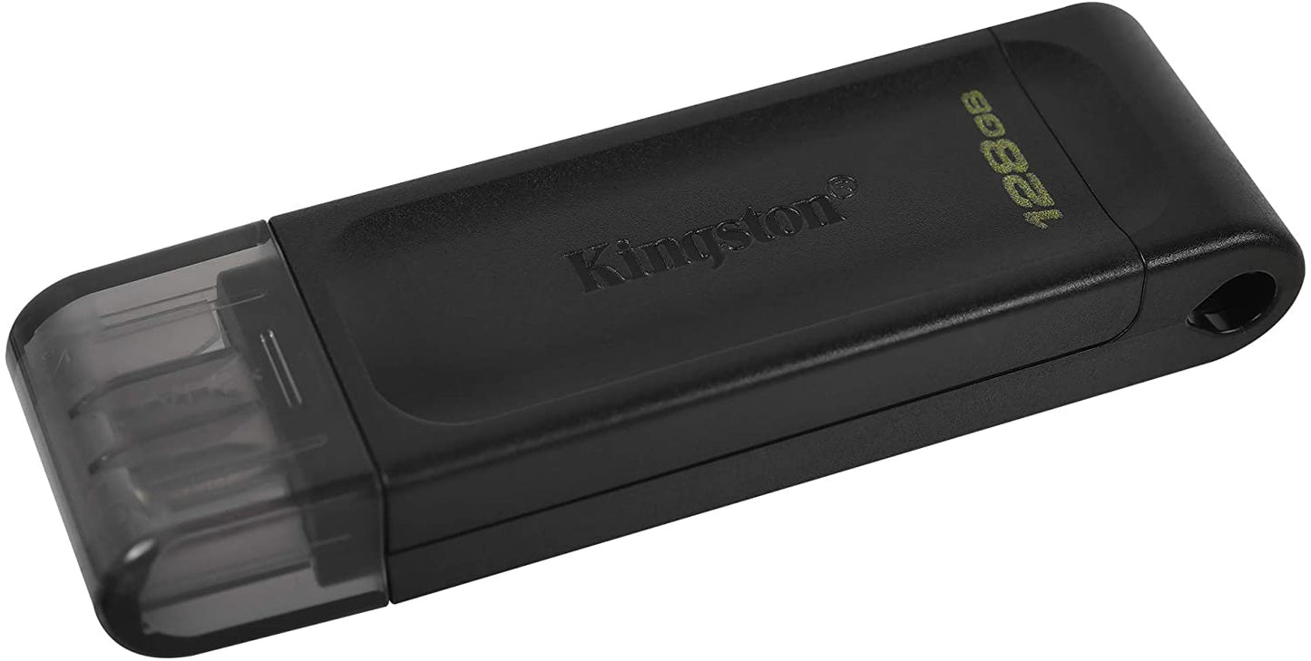 Kingston DataTraveler 70 128GB Portable and Lightweight USB-C flashdrive with USB 3.2 Gen 1 speeds DT70/128GB , Black Black 128GB