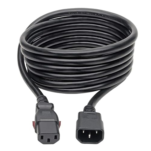 Tripp Lite Computer Power Cord Extension (C14 to C13 Power Cord), Heavy Duty, Locking C13 Connector, 15A, 100-250V, 14AWG, 6 ft. (P005-L06)