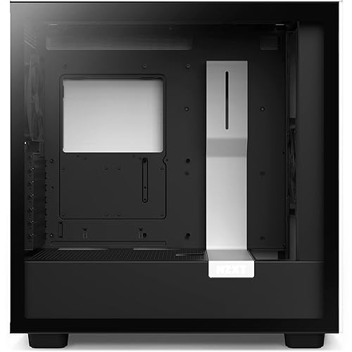 NZXT H7 Flow - CM-H71FG-01 - ATX Mid Tower PC Gaming Case - Front I/O USB Type-C Port - Quick-Release Tempered Glass Side Panel - White/Black