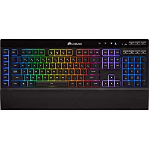 CORSAIR K57 RGB Wireless Gaming Keyboard - <1ms response time with Slipstream Wireless - Connect with USB dongle, Bluetooth or wired - Individually Backlit RGB Keys, Black