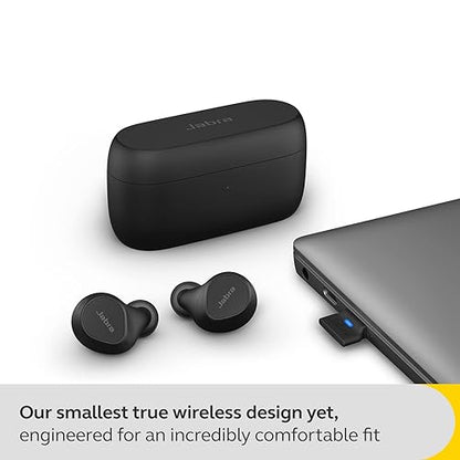 Jabra Evolve2 True Wireless Earbuds - in-Ear Bluetooth Earbuds with Active Noise Cancellation MultiSensor Voice Technology - Certified to Work with Your Virtual Meeting Apps - Black USB-A UC