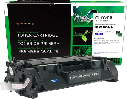 Clover imaging group Clover Remanufactured Toner Cartridge Replacement for HP CE505A | Black | Extended Yield Page Yield: 5000 Black