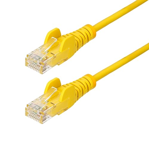 StarTech.com 6in Yellow Slim CAT6 Ethernet Cable, Snagless RJ45, LSZH, 28AWG Pure Bare Copper, Slim Network Patch Cable/Cord