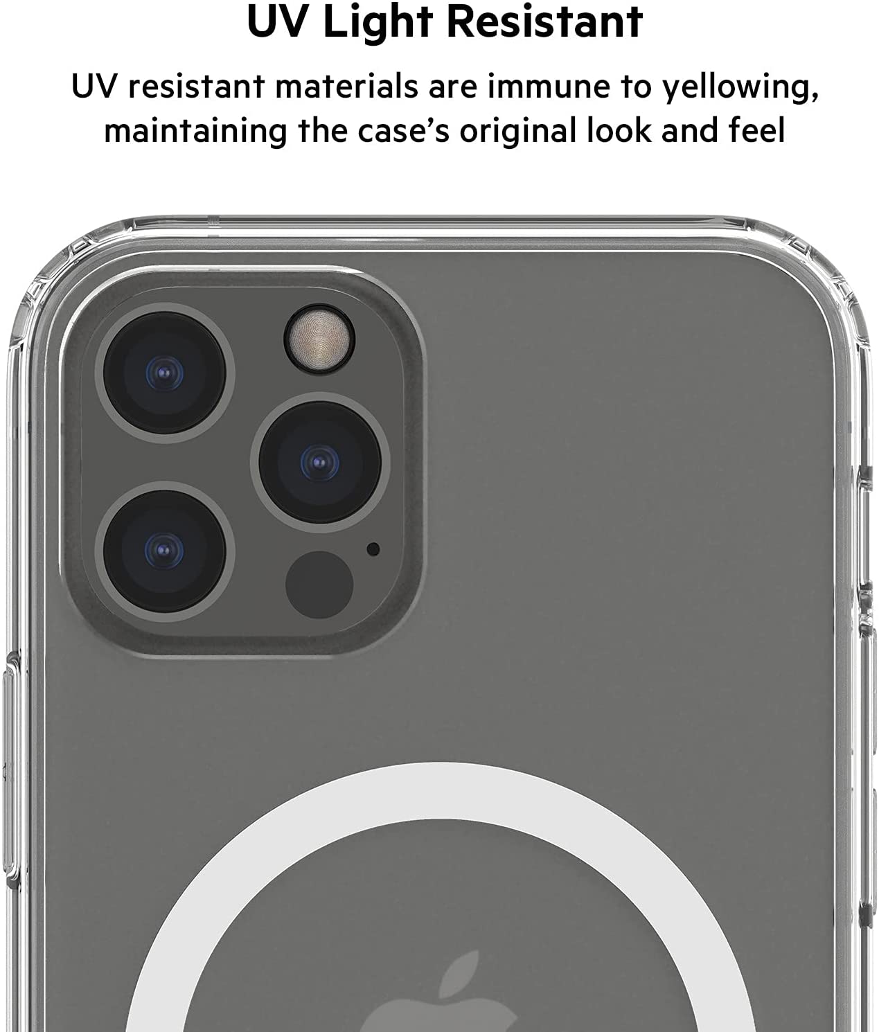Belkin MagSafe Compatible iPhone 12/12 Pro Case with Antimicrobial Treated Coating, Built in Magnets and Raised Edge Bumper for Camera Protection