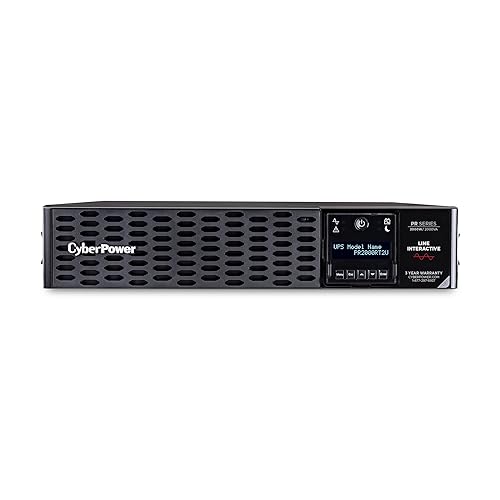 CyberPower PR2000RT2UN Smart App Sinewave UPS System, 2000VA/2000W, 8 Outlets, 2U Rack/Tower, RMCARD205 Pre-Installed 2000VA NET