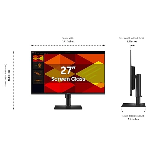 SAMSUNG G40D Series 24-Inch FHD 1080p Computer Monitor, 100Hz, IPS Panel, HDMI, USB Hub,Display Port, Height Adjustable Stand (LS24D402GANXGO),Black
