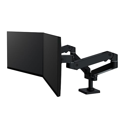 Ergotron – LX Pro Premium Dual Monitor Arm, VESA Desk Mount – for 2 Monitors Up to 27 Inches, 4 to 22 lbs Each – Matte Black LX Pro Arm Matte Black