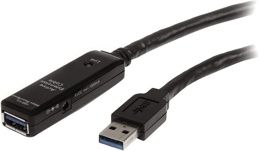 StarTech.com 32.8 ft Active USB 3.0 Extension Cable with AC Power Adapter - Shielded - Male to Female USB USB 3.1 Gen 1 Type A (5Gbps) Extender (USB3AAEXT10M) 32.8 ft USB 3.0 Cable