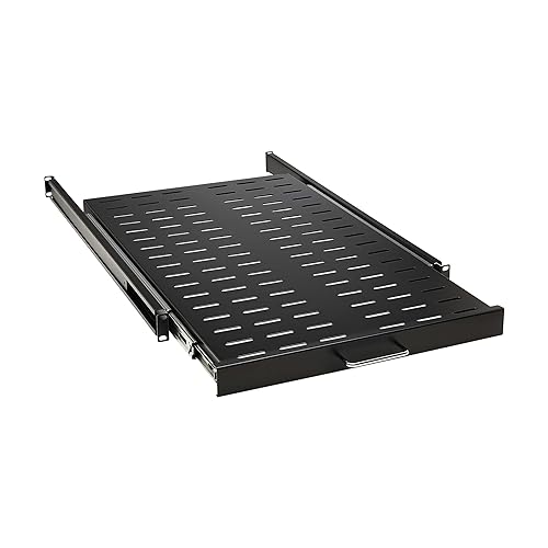 Tripp Lite 1U Sliding Steel Server Rack Enclosure Shelf, Vented Airflow Design, Mount Hardware Included, 28.3 inch Depth, 50 lb / 23 Kg Capacity, 5-Year Warranty (SRSHELF4PSLVENT)