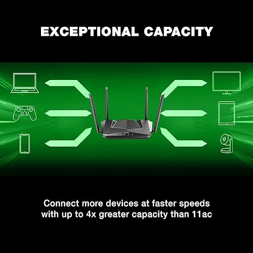 D-Link WiFi 6 Router AX3200 MU-MIMO Voice Control Dual Band Wireless Gigabit Gaming Internet Network High Speed Performance (DIR-X3260)