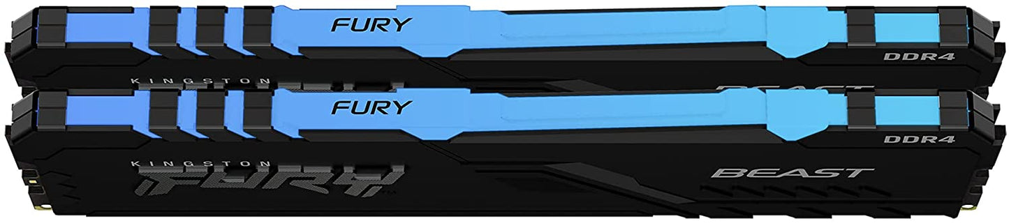 Kingston Fury Beast RGB 16GB (2x8GB) 3200MHz DDR4 CL16 Desktop Memory Kit of 2 KF432C16BBAK2/16 16gb Kit of 2 3200MHz