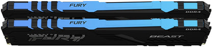 Kingston Fury Beast RGB 16GB (2x8GB) 3200MHz DDR4 CL16 Desktop Memory Kit of 2 KF432C16BBAK2/16 16gb Kit of 2 3200MHz