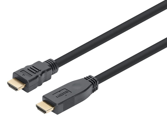 Manhattan 4K High Speed HDMI Cable - 50 ft – in-Wall CL3, 4k 60hz, 10.2Gbps, HEC, ARC, 3D Video, Gold Contacts – Lifetime Mfg Warranty - for PS5, Xbox, TV - 354486