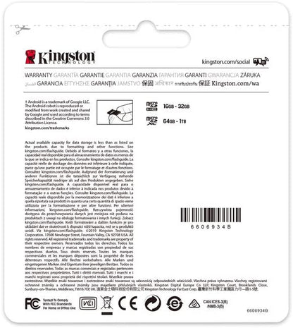 Kingston 64GB microSDXC Canvas Select Plus 100MB/s Read A1 Class 10 UHS-I Memory Card + Adapter (SDCS2/64GB) microSD Card 64GB Fast (Up to 100 MB/s) Single