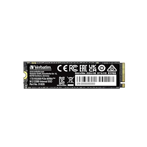 Verbatim 1TB Vi5000 PCIe NVMe M.2 2280 Internal SSD - Notebook, Desktop PC Device Supported - 5000 MB/s Maximum Read Transfer Rate