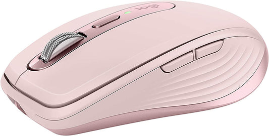 Logitech MX Anywhere 3 Compact Performance Mouse, Wireless, Comfort, Fast Scrolling, Any Surface, Portable, 4000DPI, Customizable Buttons, USB-C, Bluetooth - Rose Rose Mouse