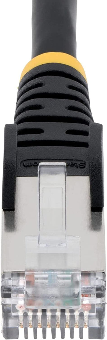 StarTech.com 12ft CAT6a Ethernet Cable - Low Smoke Zero Halogen (LSZH) - 10 Gigabit 500MHz 100W PoE RJ45 S/FTP Black Network Patch Cord Snagless w/Strain Relief (NLBK-12F-CAT6A-PATCH)