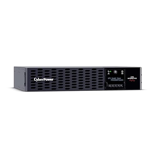 CyberPower PR2200RT2UCN Smart App Sinewave UPS System, 2200VA/2200W, 8 Outlets, 2U Rack/Tower, AVR, Pre-Installed RMCARD205, Cloud Monitoring