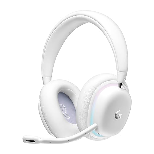 Logitech G735 Wireless Gaming Headset, Customizable LIGHTSYNC RGB Lighting, LIGHTSPEED, Bluetooth, 3.5 MM Aux Compatible with PC, Mobile Devices, Detachable Mic - White Mist G735 Headset