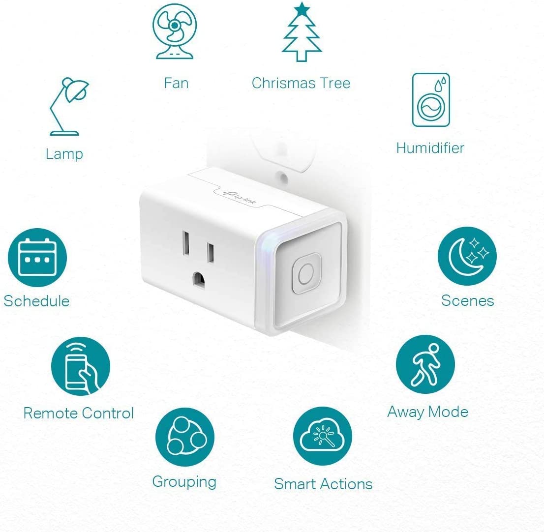 Kasa Smart Plug by TP-Link, Smart Home Wi-Fi Outlet Works with Alexa, Echo, Google Home &amp; IFTTT, No Hub Required, Remote Control, 15 Amp, UL Certified, 1-Pack(HS103) , WHITE