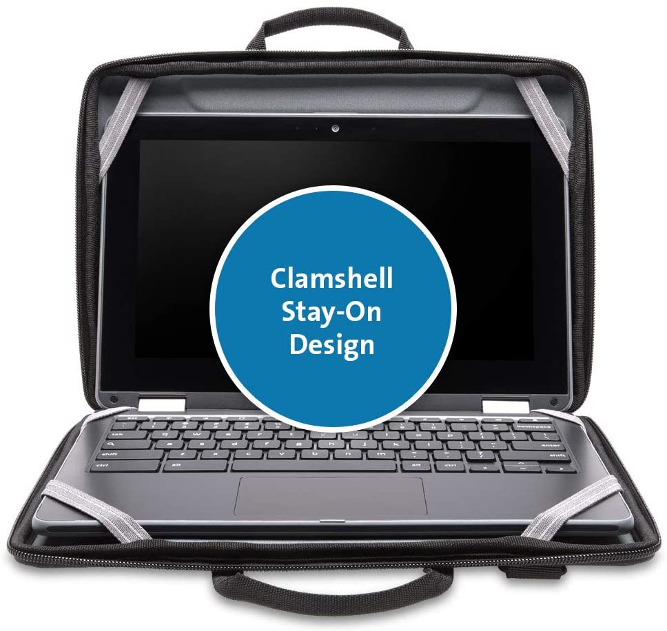 Kensington LS520 Stay-On Case for 11.6" Chromebooks &amp; Laptops (K60854WW), Grey W/Shoulder Strap
