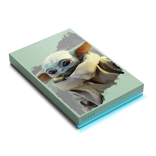 Seagate Grogu Drive SE FireCuda 2TB Disco Duro Externo USB 3.2 Gen 1 Con Licencia Oficial Con Iluminación LED Azul