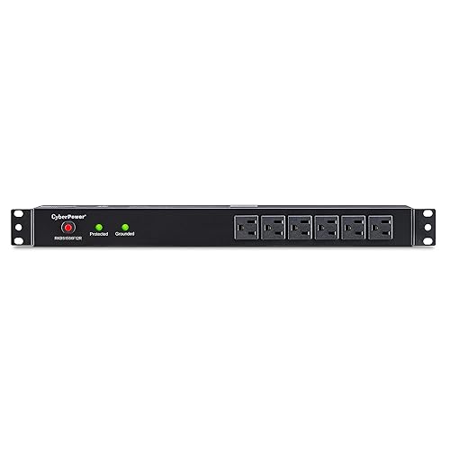 CyberPower RKBS15S6F12R Rackbar Surge Protector, 120V/15A, 18 Outlets, 15 Foot Power Cord, 1U Rackmount
