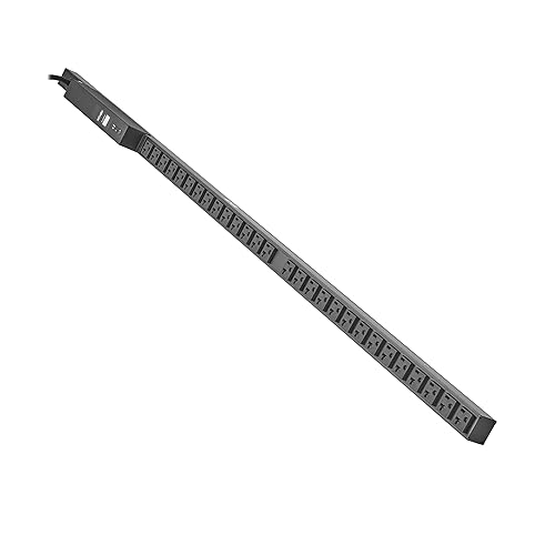 Tripp Lite 1.9kW Metered PDU 20A with Isobar Surge Protection, 3840 Joules, 120V, 28 Outlets Standard NEMA 5-15/20R, 15 ft. Power Cord (L5-20P), 0U Vertical Rackmount, 2-Year Warranty (PDUMV20-ISO) 20 Amps