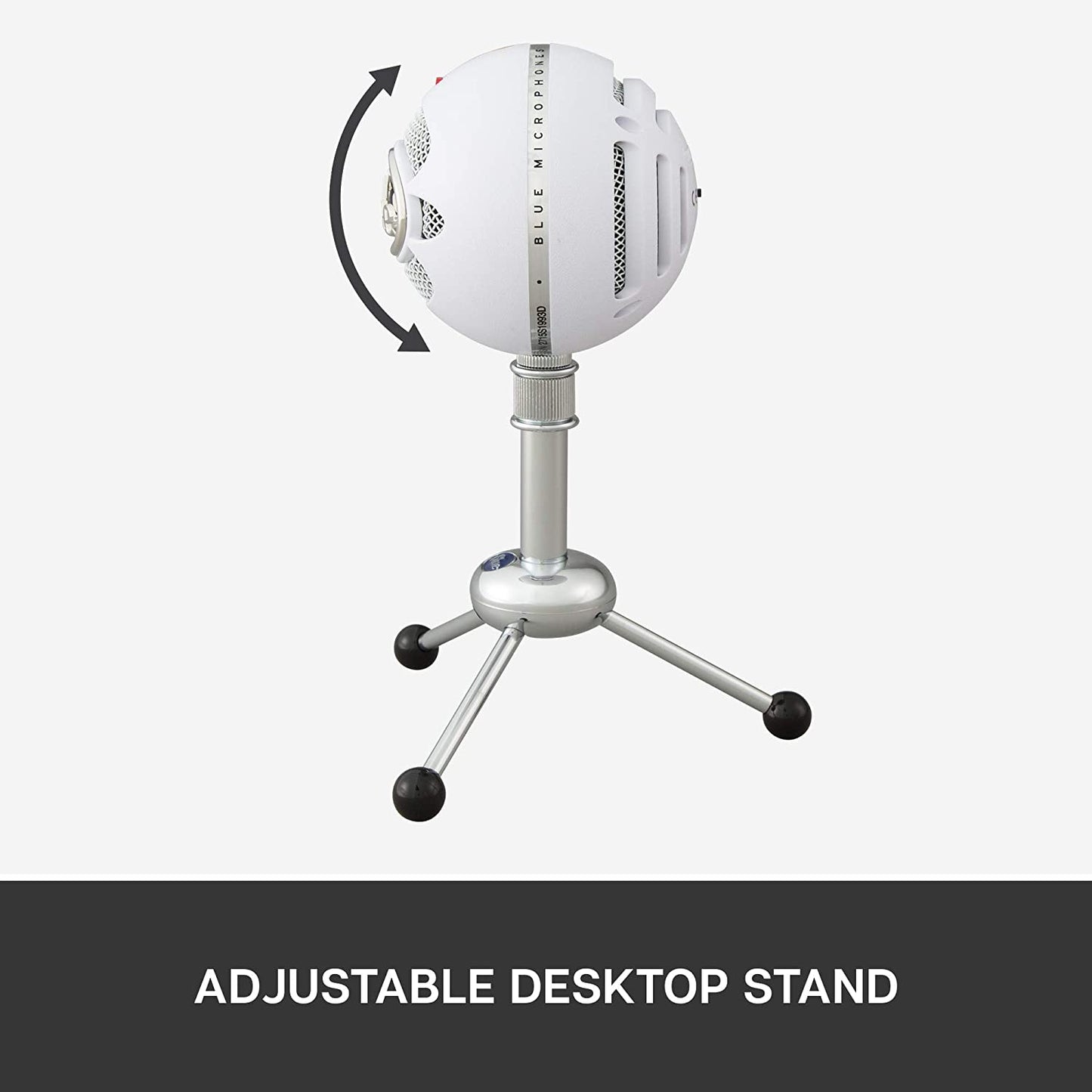Blue microphones Blue Snowball USB Microphone for Recording, Streaming, Podcasting, Gaming on PC and Mac, Condenser Mic with Cardioid and Omnidirectional Pickup Patterns, and Stylish Retro Design - Textured White