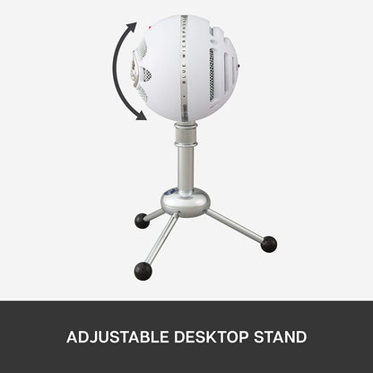 Blue microphones Blue Snowball USB Microphone for Recording, Streaming, Podcasting, Gaming on PC and Mac, Condenser Mic with Cardioid and Omnidirectional Pickup Patterns, and Stylish Retro Design - Textured White