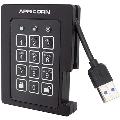 Apricorn Aegis Padlock 480 GB SSD 256-Bit, FIPS 140-2 Level 2 Validated Ruggedized USB 3.0 Encrypted External Portable Drive (ASSD-3PL256-480F) 480GB