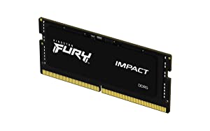 Kingston Technology Fury Impact 16GB 4800MT/s DDR5 CL38 SODIMM XMP Ready Laptop Memory Single Module KF548S38IB-16,Black 4800 MHz 16GB